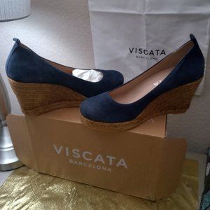Viscata blue suede wedges 9.5